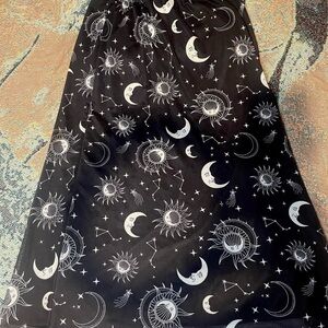 Black Celestial Print Skirt